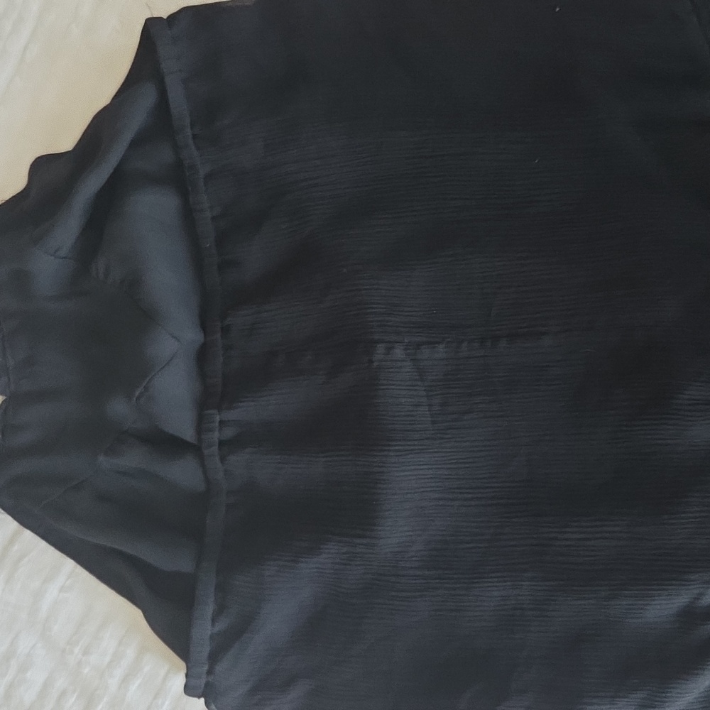 INC Women's 100% Silk Black Halter Sleeveless Top With Chifon Size 14 NWT - Picture 6 of 8